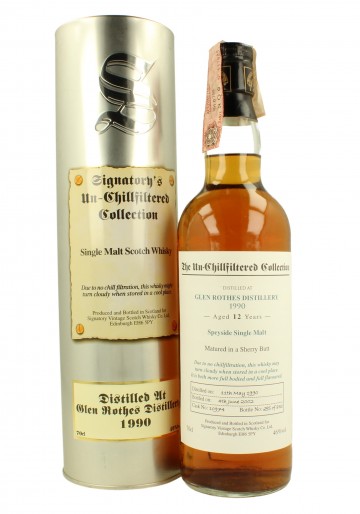 GLENROTHES 1990 2002 70cl 46% Signatory  - Sherry Butt #10974