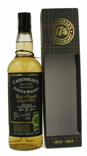 INCHGOWER 27 Years old 1989 2017 70cl 53.2 % Cadenhead's - Authentic Collection-175th anniversary