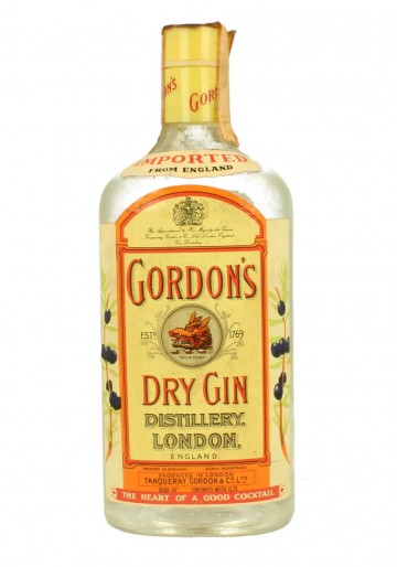 LONDON DRY GIN GORDON'S SPRING CAP  75CL 40% BOTTLED IN THE 70'S -80'S 
