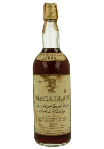 MACALLAN Over 15yo 1960 26 2/3 Fl. Ozs 80°proof OB  -rinaldi Import Bottle propriety of private collector for sale