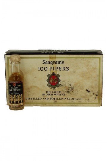 100 Pipers Seagram's de luxe Scotch Whisky Bot 60/70's 12x5cl 40% very old Miniature