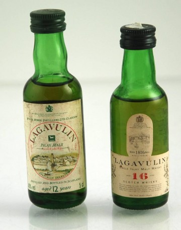 2 LAGAVULIN MINIATURES  VERY RARE AND OLD