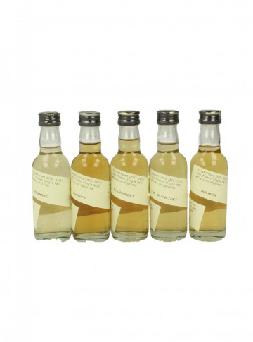 5CL 5 VERY RARE MINIATURES  BOWMORE-GLENLIVET-MACDUFF-DALMORE-GLENTURRET