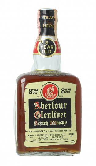 ABERLOUR-GLENLIVET Speyside Scotch Whisky 8 years old 1960 -1970 circa 75cl 50% OB Very rare cork cap