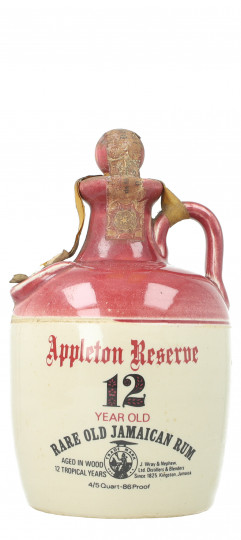 Appleton Reserve 12 Years Old - Bot.70-80's 75cl 43% OB JAMAICA RUM - J. WRAY & NEPHEW- Ceramic decanter