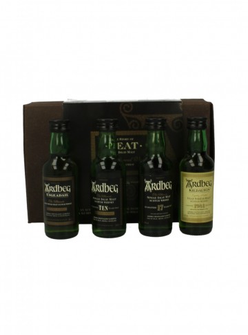 ARDBEG 5CL 4 VERY RARE MINIATURES  THE STORY OF PEAT 