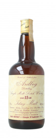 ARDBEG Islay Scotch Whisky 15 Year Old 1973 - Bot.70's-80's 75cl 46% Cadenhead -Bar metro