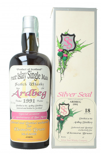 Ardbeg Islay  Scotch Whisky 18 year old 1991 2009 70cl 50% Silver Seal  -