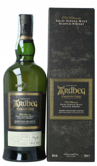 ARDBEG Islay Scotch Whisky 21  year old 70cl 46% OB- twenty something
