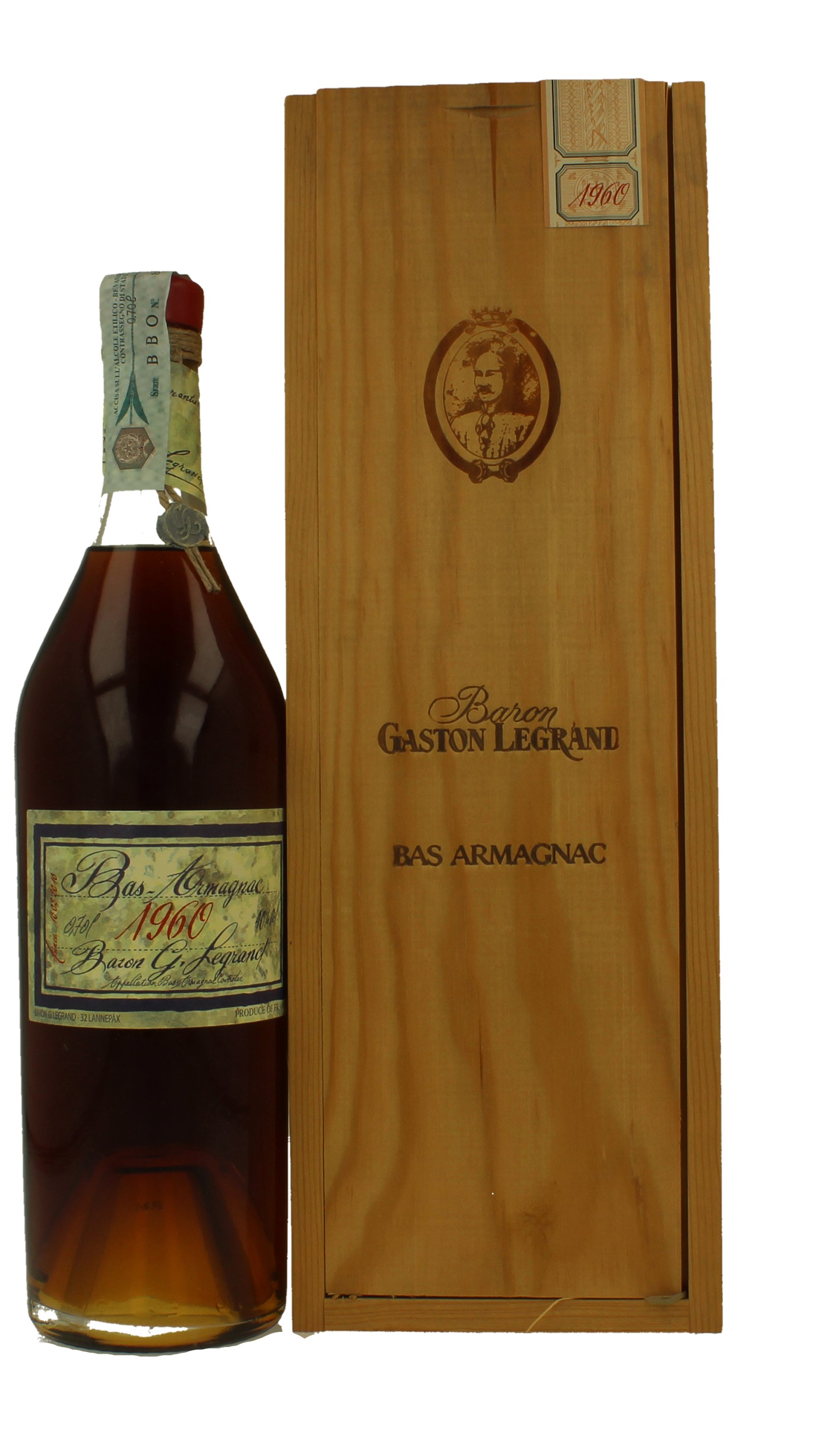 Armagnac Baron Gastone Legrand 1960 70cl 40% OB- - Products