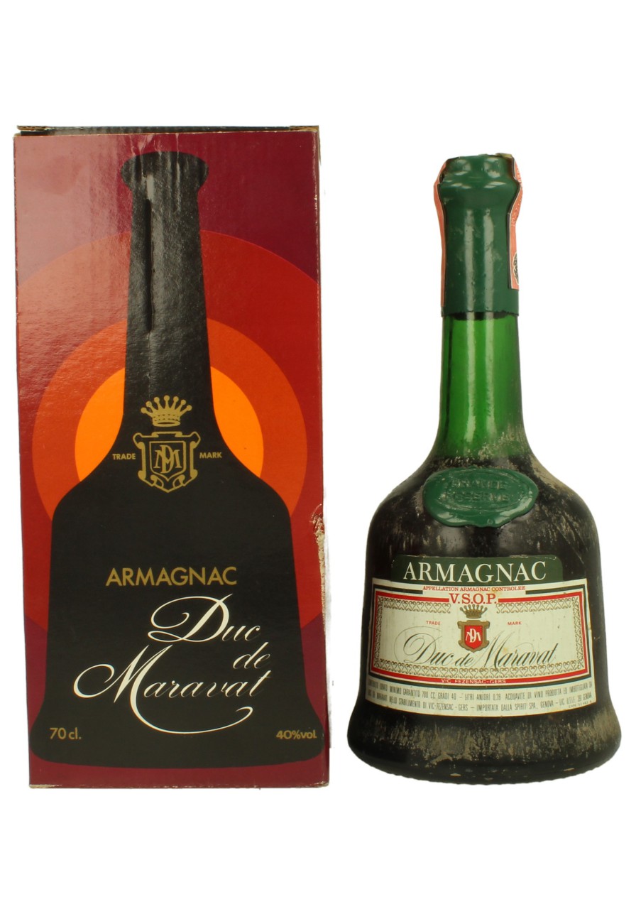 ARMAGNAC DUC DE MARAVAT VSOP 75CL 40% BOTTLED IN THE 60 'S /70'S