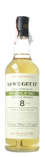 As we get it Islay Scotch Whisky 8 year old 70cl 57.9%