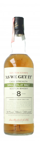As we get it Islay Scotch Whisky 8 year old 70cl 58.9%