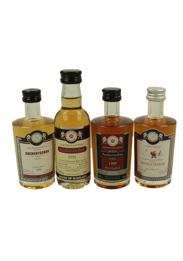 AUCHENTOSHAN miniature 1991-1991-1998-1999 Malts of Scotland Cask 13016-492-155-14056