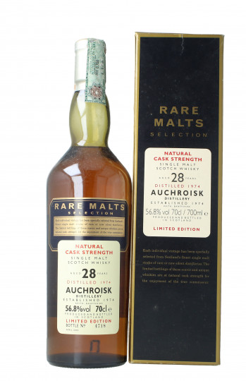 AUCHROISK Highland malt Scotch Whisky 28 year old 1974 2003 70cl 56.8% OB  - Rare Malts selection
