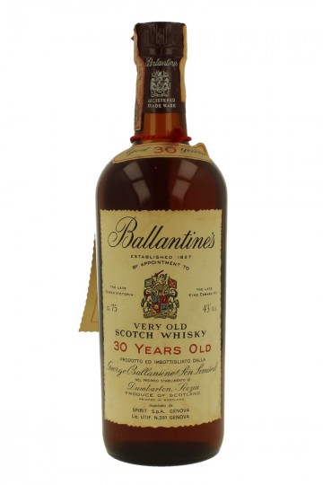 BALLANTINE'S 30yo distelled before 1939 Bottled 1975 75cl 43% OB- Spirit import - Blended- bt 164 of 800 only