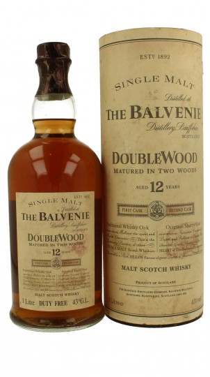 BALVENIE DOUBLE WOOD 12 years old Bot.Late 90's early 2000 100cl 43% bad condition box