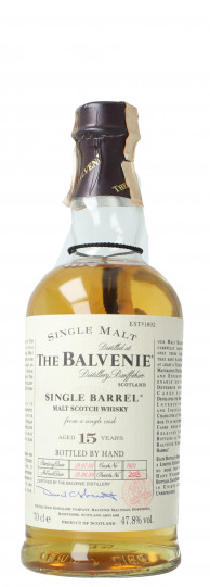 Balvenie Speyside  Scotch Whisky 15 year old 1989 2004 70cl 47.8% OB -Single barrel