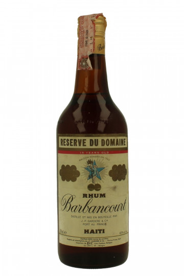 BARBANCOURT Reserve Du Domaine Bot 80's 75cl 43% JP Gardere - Rum