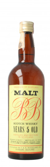 BB  malt Scotch Whisky 5 Year old - Bot.60's or 70's 75cl 43%