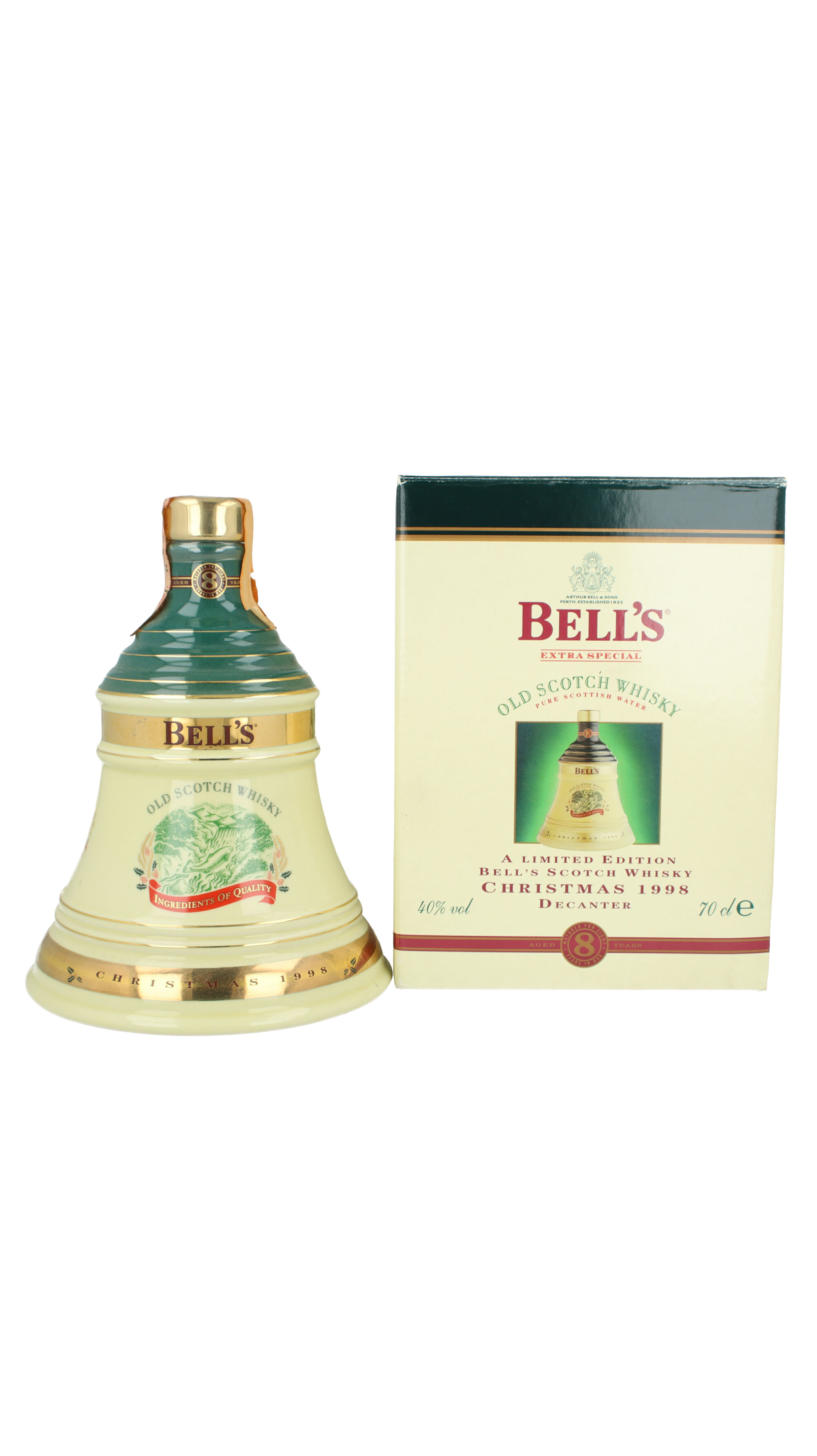BELL'S Blended Scotch Whisky 8 years Old 70cl 40% Christmas 1998