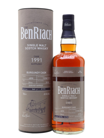 BENRIACH 26yo 1991 2018 70cl 49.4 % cask 6898 Burgundy Barrique