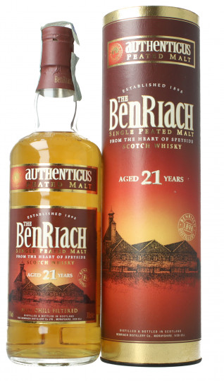 Benriach Speyside Scotch Whisky 21 year old 70cl 40% OB-peated Authenticus