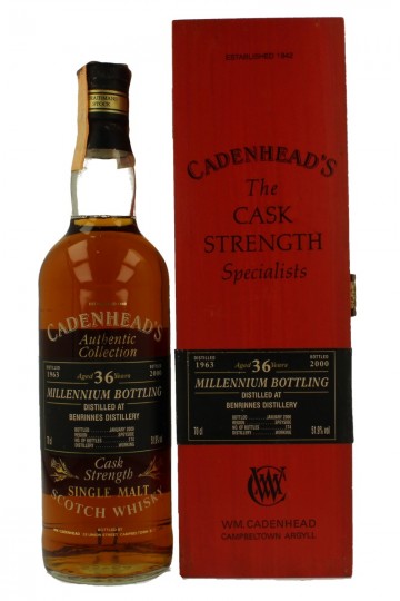 BENRINNES 36yo 1963 2000 70cl 51.9% Cadenhead's -Authentic Collection Only 174 bts