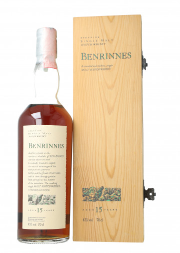 Benrinnes Speyside Scotch Whisky 15 Year Old 70cl 43% Ob-Flora & fauna wooden box