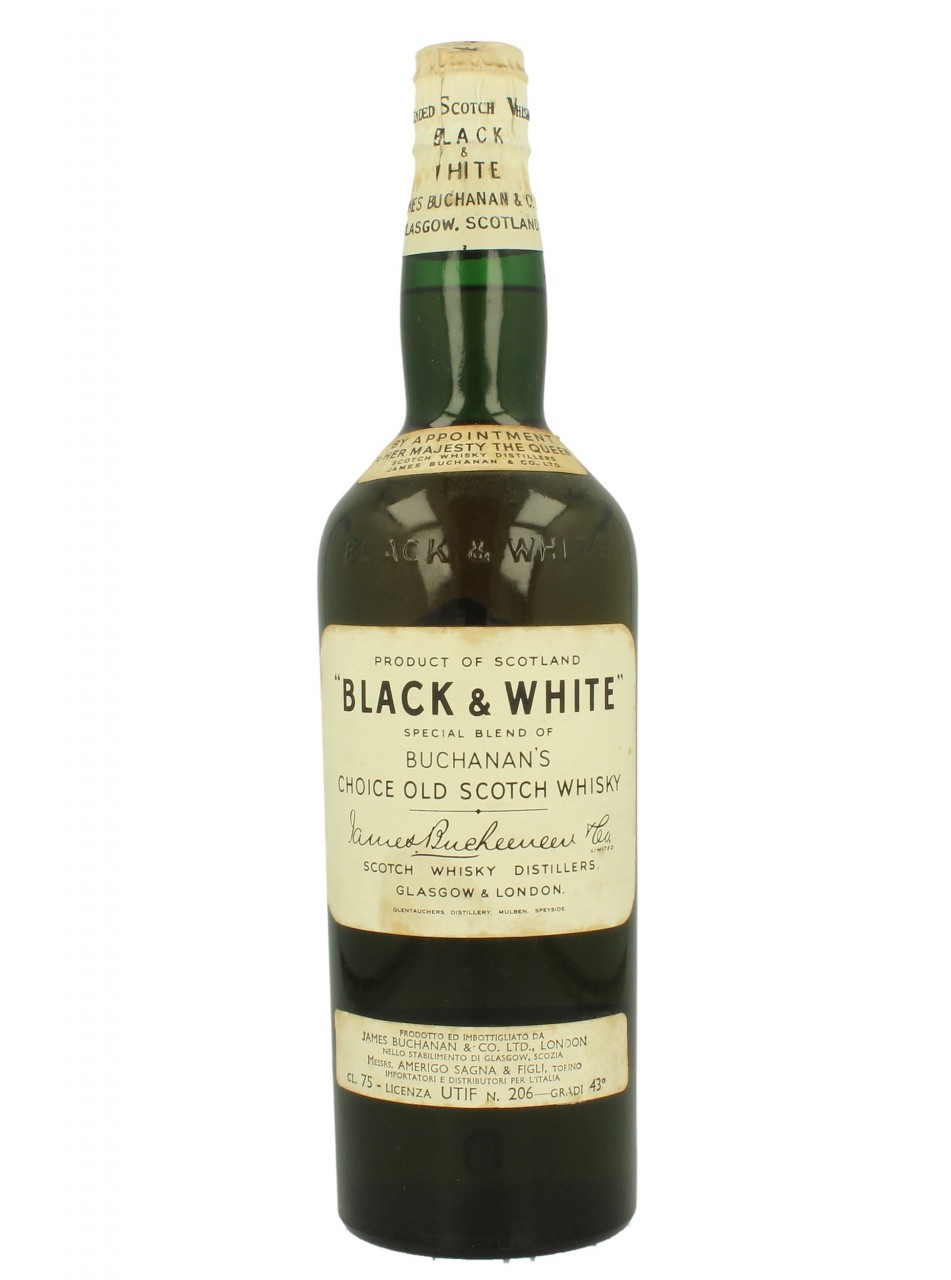 BLACK & WHITE Spring Cap Bot.50/60's 75cl 43% James Buchanan