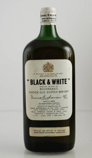 BLACK & WHITE Spring Cap Bot.50/60's 75cl 43% James Buchanan - Blended