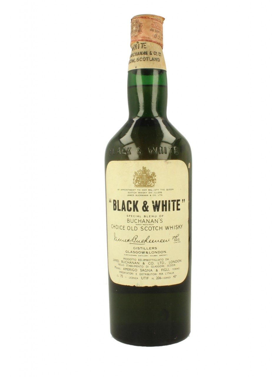 BLACK & WHITE Spring Cap Bot.60's 75cl 43% James Buchanan