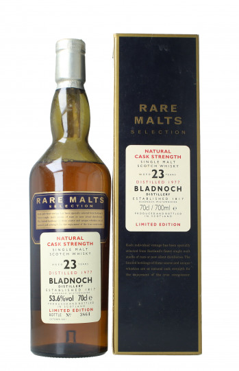 Bladnoch Lowland  Scotch Whisky 23 year old 1977 2001 70cl 53.6% OB- Rare malts Selection