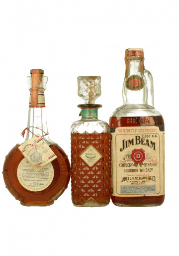 BOURBONS & BLENDS Mix of 33 Bottles Bot.70's 75cl
