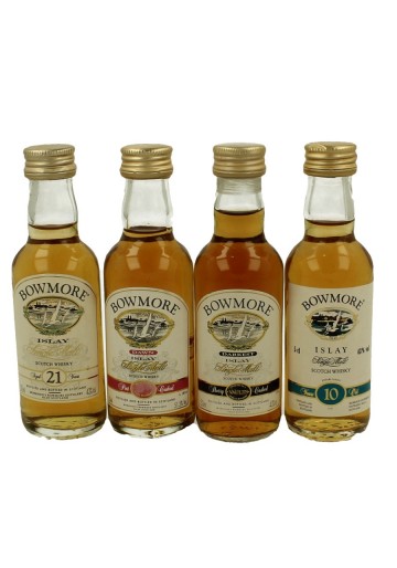 BOWMORE 10-17-18-21yo 8x 5cl Rare Miniaures