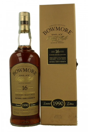 BOWMORE 16 Year Old 1990 70cl 53.8% OB- Sherry cask matured