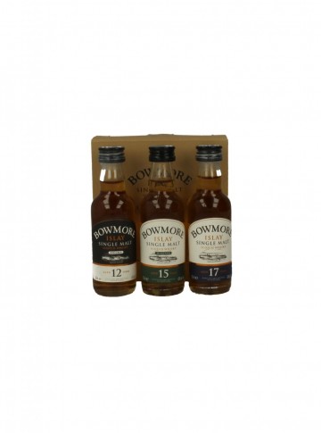 BOWMORE  5CL 3 MINIATURES SET  12-15-17 YO 