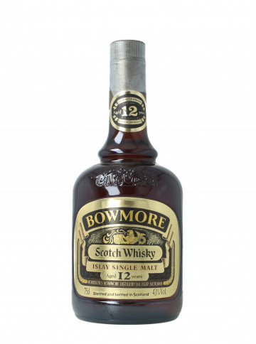 Bowmore Islay  Scotch Whisky 12 Year Old - Bot.70's-80's 75cl 43% OB- Dumpy