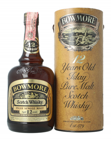 Bowmore Islay  Scotch Whisky 12 Year Old - Bot.70's-80's 75cl 43% OB- Dumpy