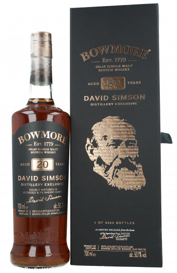 Bowmore Islay  Scotch Whisky 20 Year Old 70cl 50.7% OB- Distillery shop - David Simson Edition