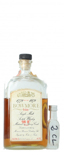 Bowmore Islay scotch Whisky  SAMPLE 1969 1979 75cl 56.2% Single cask 322 Very very rare TOP SAMPLE 2 CL !!!!