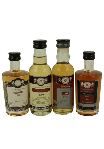 BOWMORE miniature 1995-1995-2000-2000 4x 5cl  Malts of Scotland Cask 15022-800267-113-111