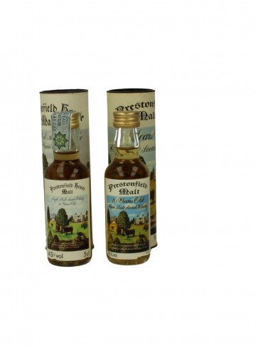BOWMORE PRESTONFIELD HOUSE 5CL 2 RARE MINIATURES 