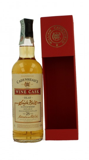 BRUICHLADDICH 25 Years old 1991 2017 70cl 48.2 % Cadenhead's - WINE CASK-Burgundy