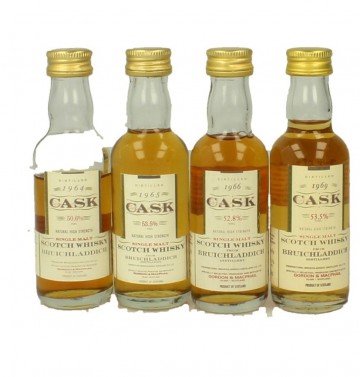 BRUICHLADDICH  G&M 5CL 4 VERY RARE MINIATURES CASK SERIES 1965-1965-1966-1969