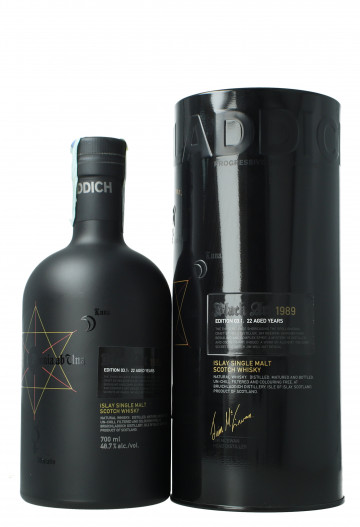 Bruichladdich Islay Scotch Whisky 22 Year Old 1989 70cl 48.7% OB-Black Art