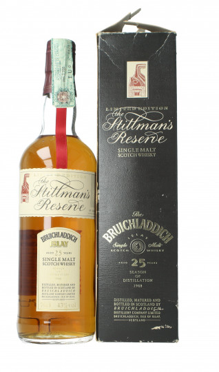 Bruichladdich Islay  Scotch Whisky 25 Year old 1968 70cl 43% The Stillman's Dram