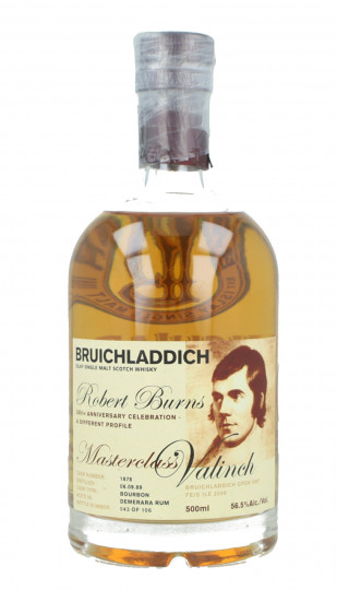 Bruichladdich Valinch Islay  Scotch Whisky  1989 2009 50cl 56.5% OB-Demerara cask 250th anniversary Robert Burns