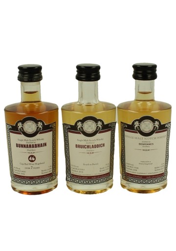 BUNNABHAIN-BRUICHLADDICH-BENRINNES-BLADNOCH-BALBLAIR-BENRIACH  miniature 1990-2004-2006-2008-2008-2013 6x 5cl  Malts of Scotland