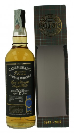 BUNNAHABHAIN 27 Years old 1989 2017 70cl 41.9% Cadenhead's - Authentic Collection